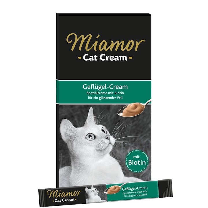 Хранителна паста за котки Junior Cream, Miamor, С пиле, 6x15гр