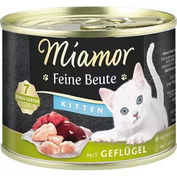 Hrana umeda pentru pisici, Miamor, Cu carne de pasare, 185g