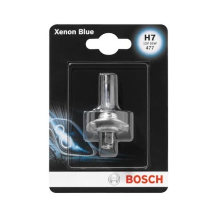 Bec halogen H7, 12V, 55W- Bosch Xenon Blue, Blister x1 bucata PX26d