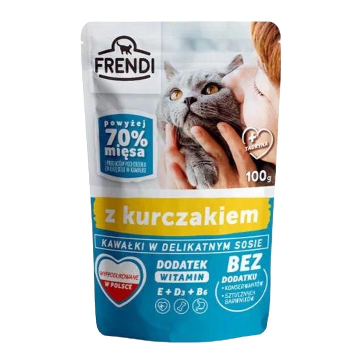Hrana umeda pentru pisici, Frendi, Carne de pui, 100 g