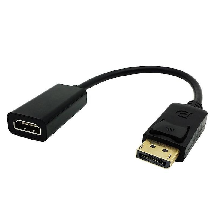 HDMI/Display Port кабел, Interlook, 4K, 30 см, черен