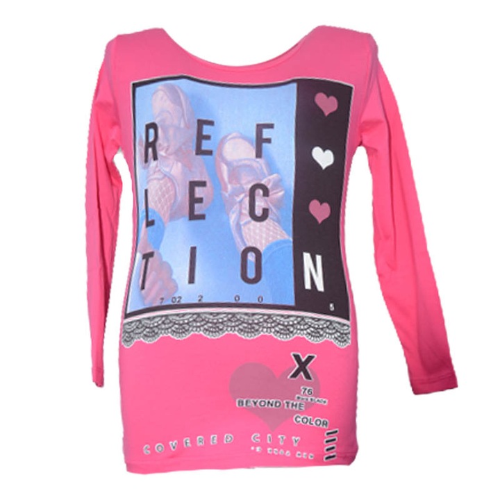 Bluza cu maneca lunga pentru fete OLC SVR 180323-5-128, Fucsia 92536