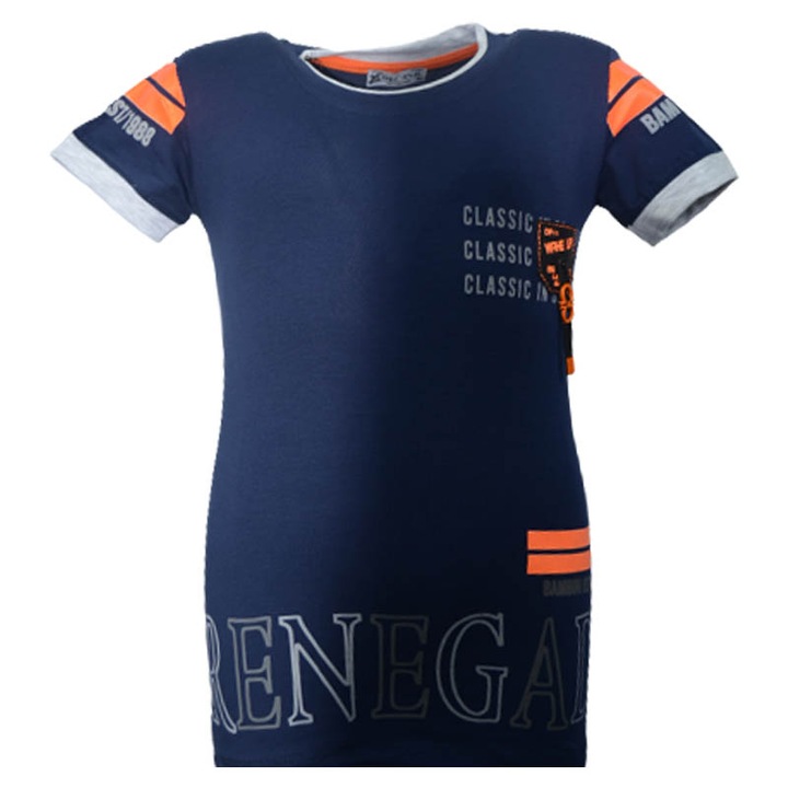 Tricou cu maneca scurta pentru baieti OLC SVR 180323-F-134, Bleumarin 92610