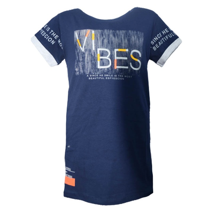 Tricou cu maneca scurta pentru baieti OLC SVR 180323-I-170, Bleumarin 92622