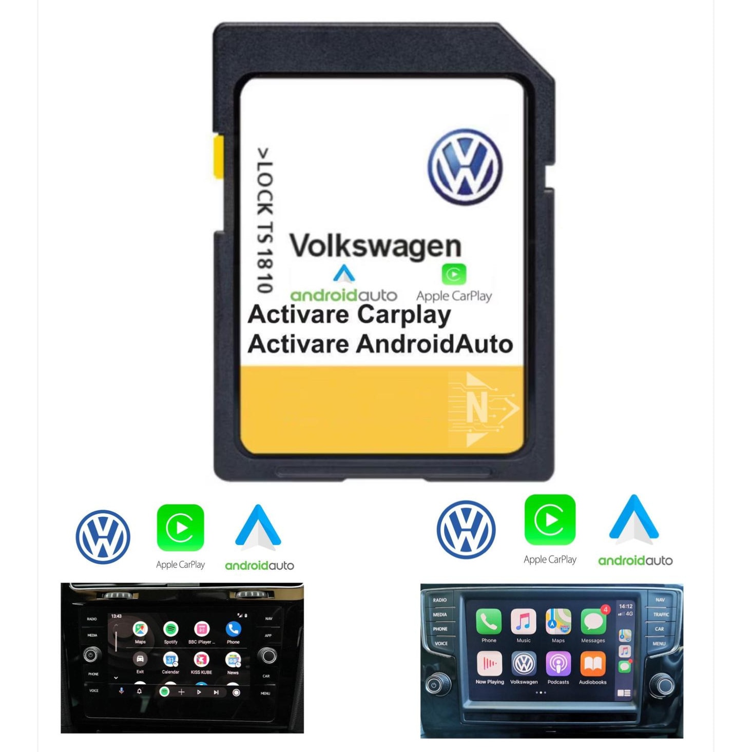 Card SD Activare App-Connect, Carplay, Android Auto pentru