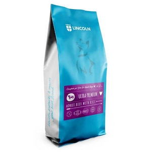 Hrana uscata pentru caini adulti, Lincoln, Aroma vita/orez, 12 kg