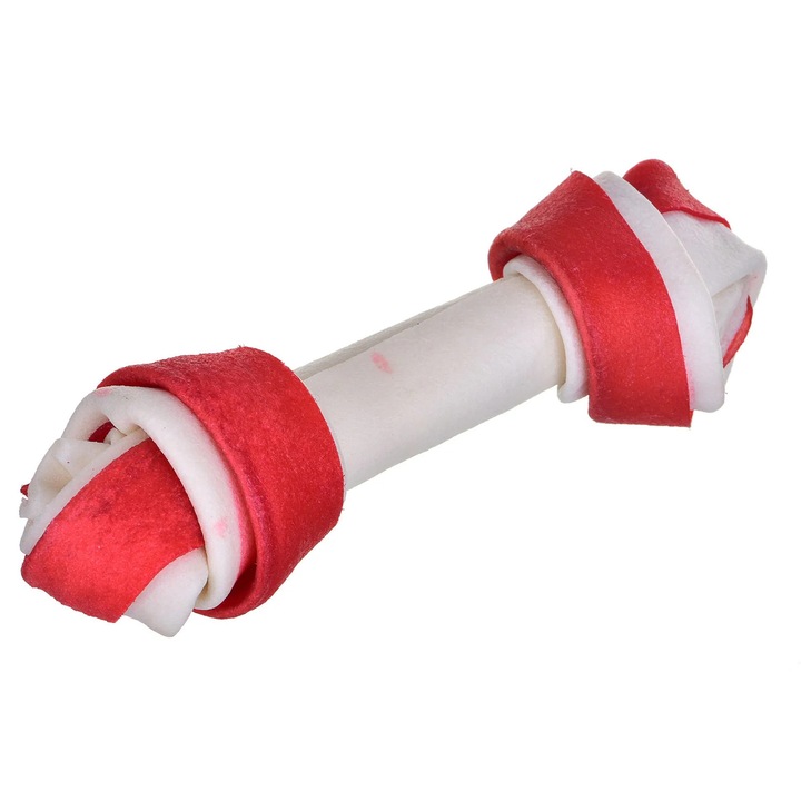 Os pentru caini, Maced, Aroma vita, 16 cm, Alb/Rosu