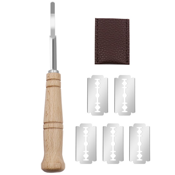 Set suport cu 5 lame pentru paine, Inox, Argintiu