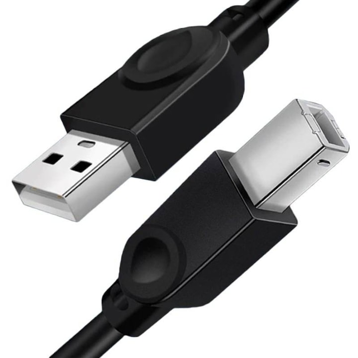 USB-A nyomtatókábel/USB-B kábel, 3 méter, fekete