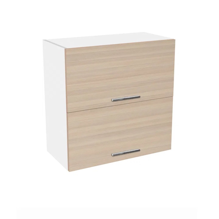 Corp suspendat 60 Expomob YANA, 2 usi rabatabile, dimensiune 60x30x60 cm, culoare corp alb, fronturi kiruna