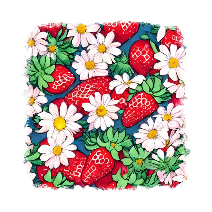 Sticker decorativ, Capsune, Rosu, 55 cm, 6846ST