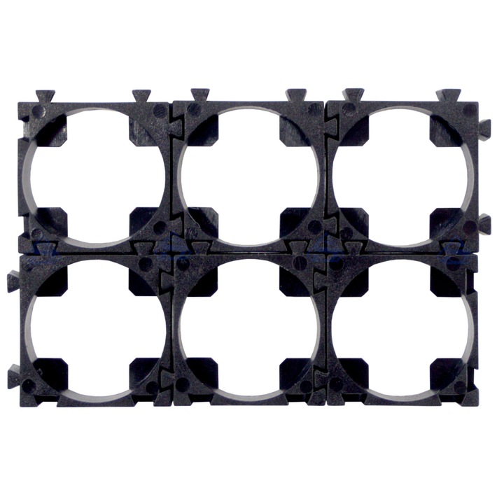 Комплект 2 кутии за батерии, 18650, 8.8 мм, 20x20 мм, черни