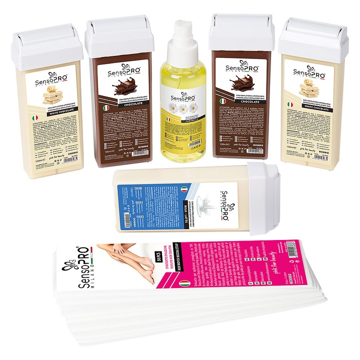 Kit Epilare Ceara Consumabile SensoPRO Milano Chocolate Delight, 5 buc