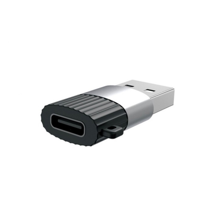 Adaptor USB-C la USB-A, FONIX ElectroAdvance, Negru/Argintiu