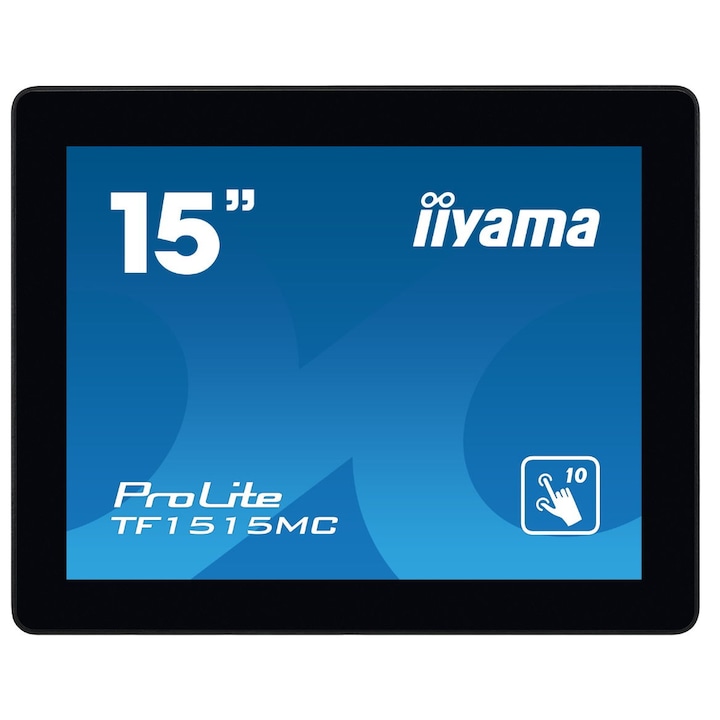 Monitor TN LED iiyama 15" TF1515MC-B2, XGA (1024 x 768), VGA, HDMI, DisplayPort, Touchscreen (Negru)