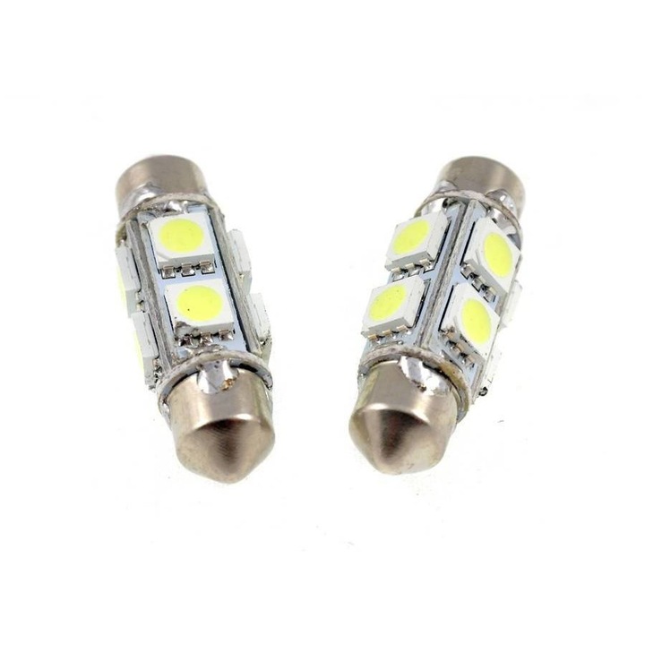 Bec LED auto, Interlook, C5W, Tip LED SMD5050, 12V, 36mm, Alb rece
