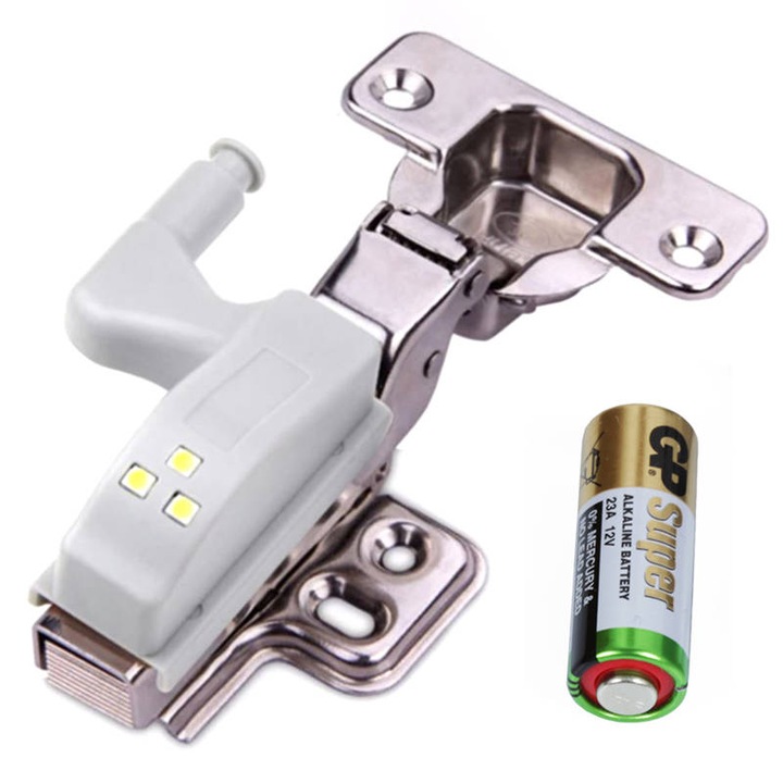 Lampa pentru interior mobilier, Interlook, Cu baterie, Metal, Argintiu