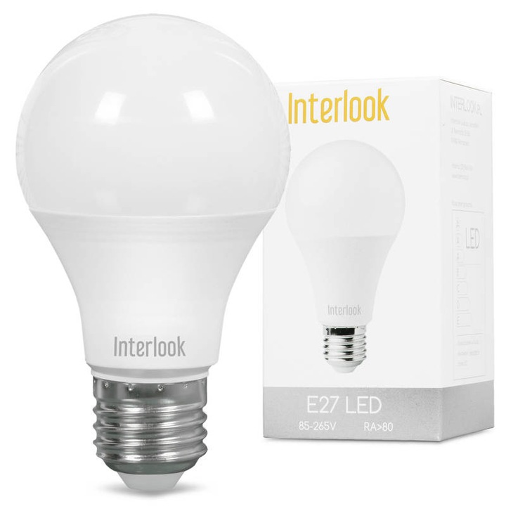 LED крушка, Interlook, E27, 9W, 963lm, Бяла
