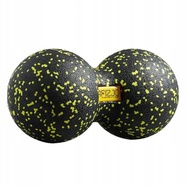Minge dubla de masaj, pentru relaxare musculara, duritate ridicata, material EPP, 4FIZJO, diametru 12 cm, Galben/Negru