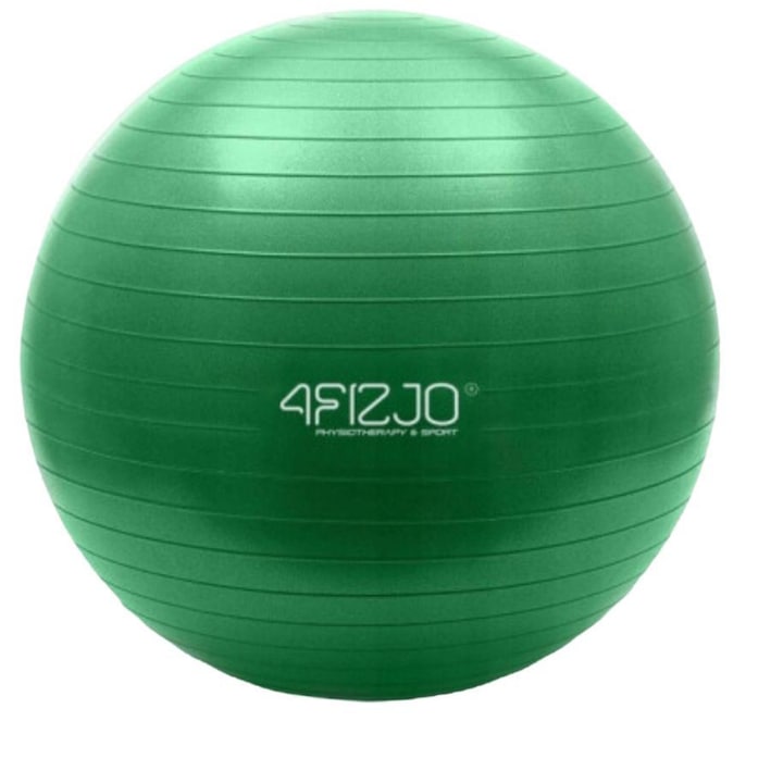 Fitness edzőlabda 75 cm, pumpával, 4Fizjo, Zöld