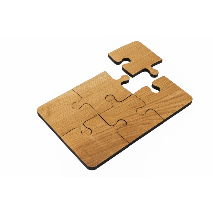 Coastere suport pahare puzzle 6 buc 9.5x9.5x0.8 cm stejar