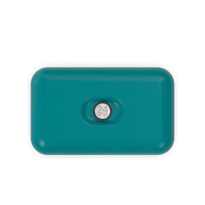 Caserola cu capac, 24bottles, Polipropilena/Inox, 21.3 x 16 x 6.3 cm, Albastru