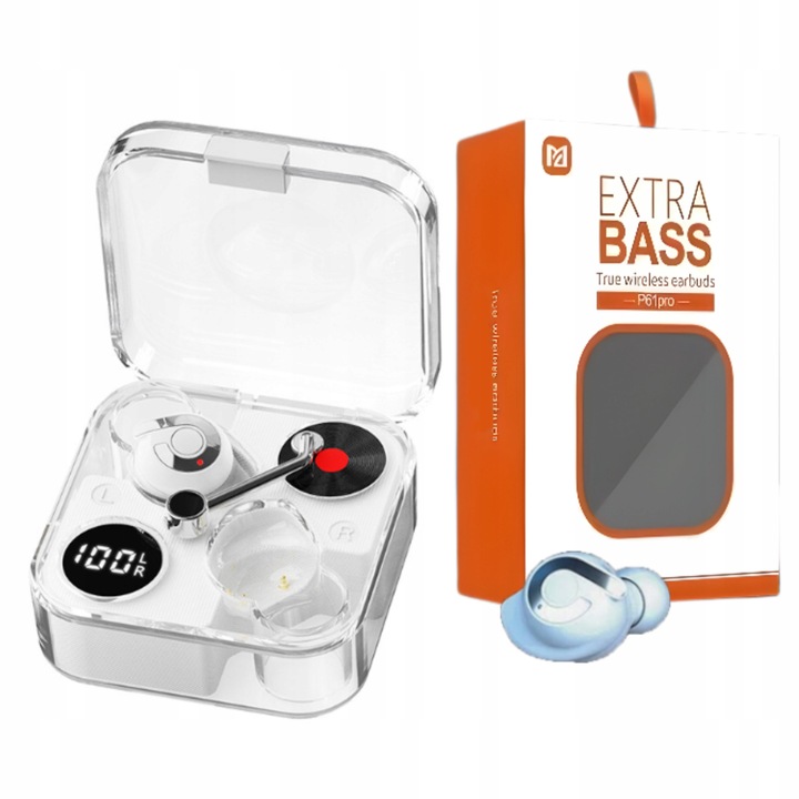 Casti fara fir, Bluetooth, Compatibil cu toate dispozitivele bluetooth, Alb