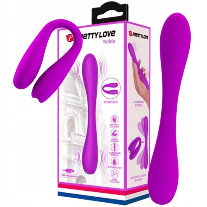 Pretty Love dupla Hajlékony vibrátor, G-pont és csikló stimuláció, szilikon, 17x2,7 cm