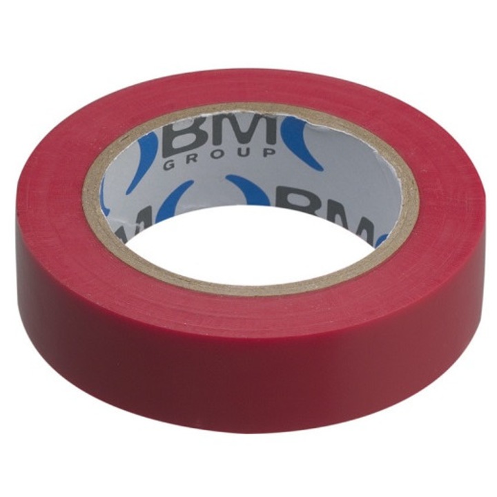 Banda izolatoare, BM Group, 10 m, 15 mm, Rosu