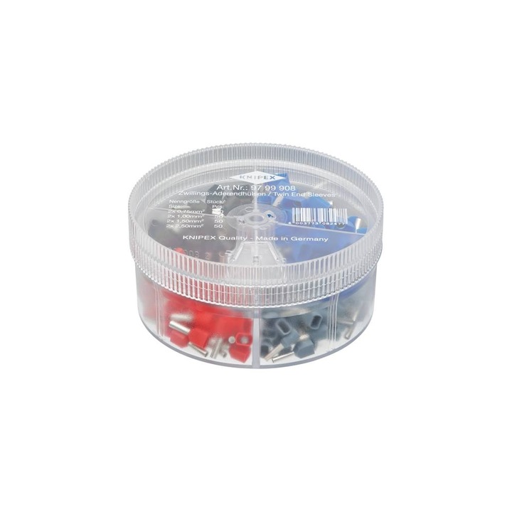 Knipex érvéghüvely készlet Twin 0.75-2.5mm2