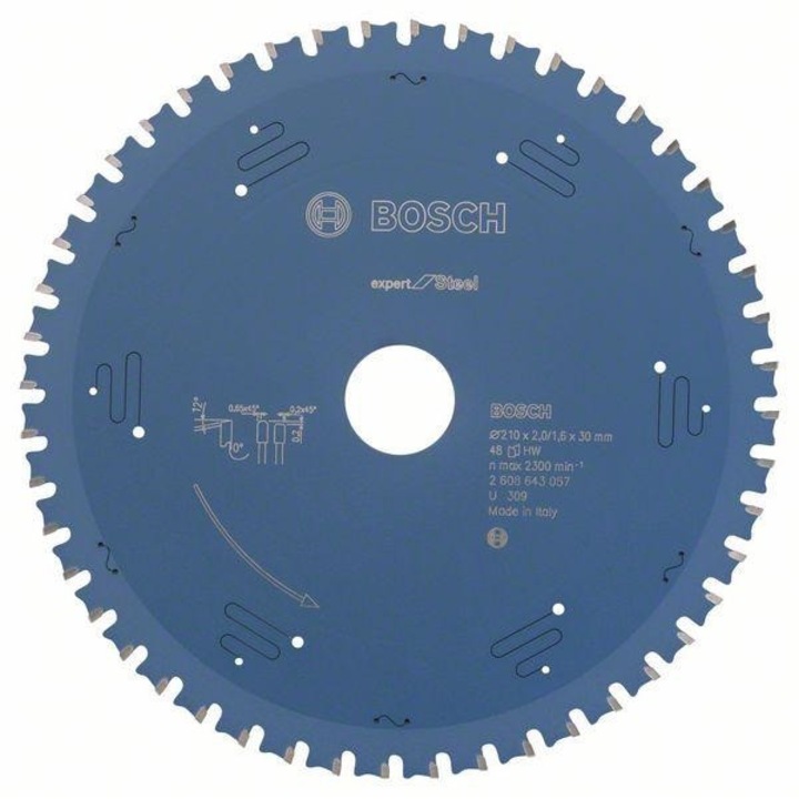 Диск за циркулярен трион Expert, Bosch, стомана, 210 x 30 x 2 mm, син