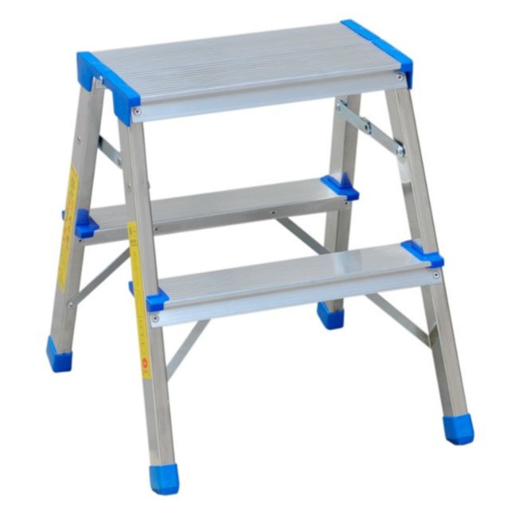 Létra emelvénnyel, Alumínium, 45 cm, Kék