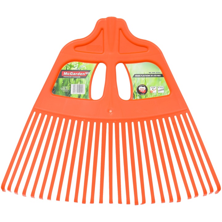 Grebla montare cu click, MC Garden, Plastic, 24 mm, Portocaliu