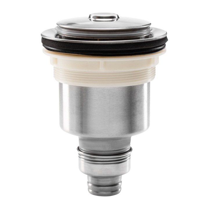 Scurgere pentru vas de spalat coafor, Activeshop, Metal, Universal, Cos pentru par, Argintiu