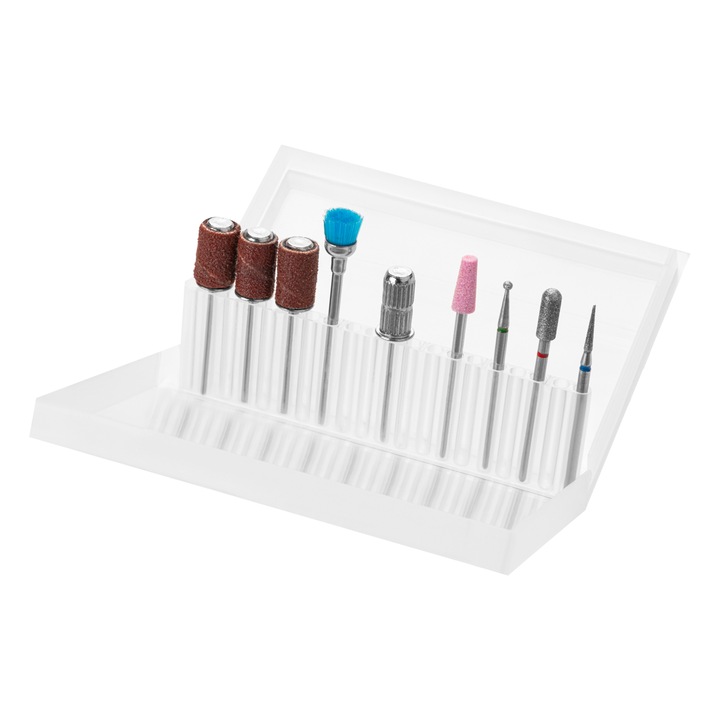 Set capete freza unghii, Activeshop, 12 bucati, Multicolor