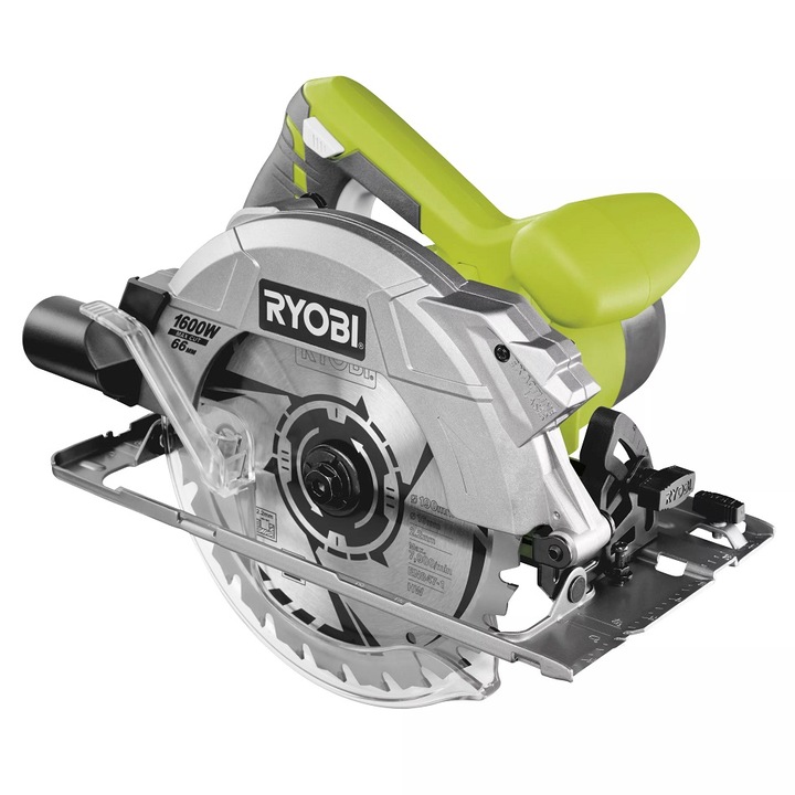 Fierastrau circular, Ryobi, 1600W, Gri/Verde