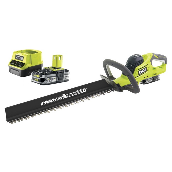 Trimmer electric pentru gard viu, Ryobi, 50 cm, 18V, Verde/Negru