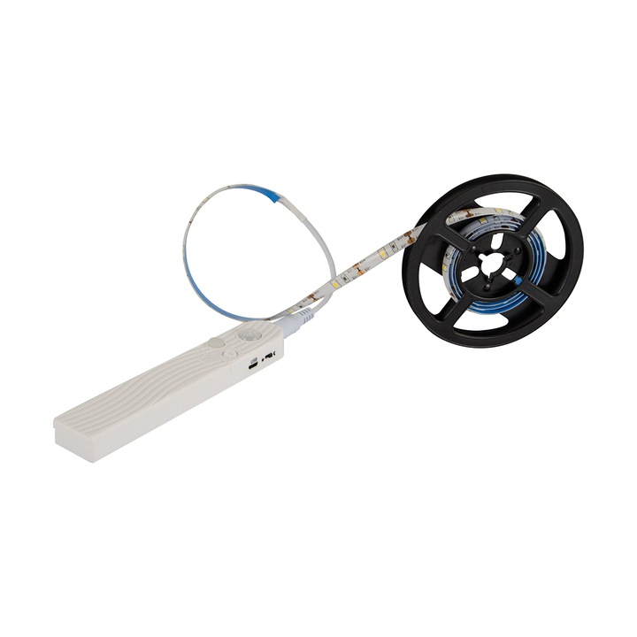 1 m-es LED szalag elemekkel, 4 x AAA, 156 lumen, 2 W, IP 44, 4100k, semleges fény