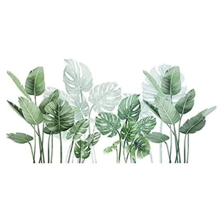 Sticker Decorativ Autocolant DAVIDAMI CONCEPT® model Planta Monstera Deliciosa, dimensiune 90 cm x 60 cm