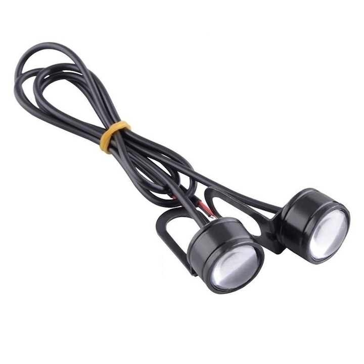 Комплект от 2 броя LED фарове за кола с носач, диаметър 23 мм, 12V - 9W, лилави