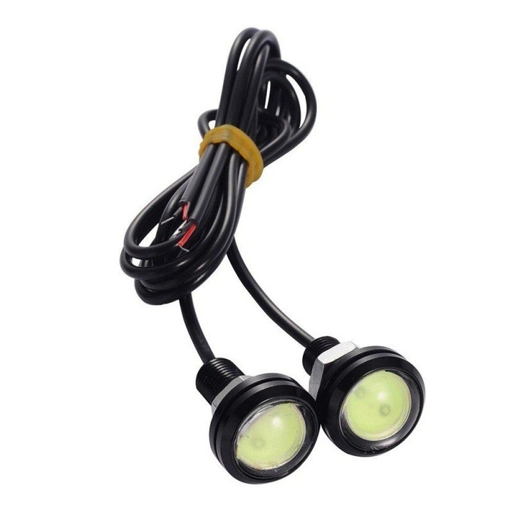 Комплект от 2 броя LED фарове за кола с диаметър 23 мм, 12V - 9W, зелени