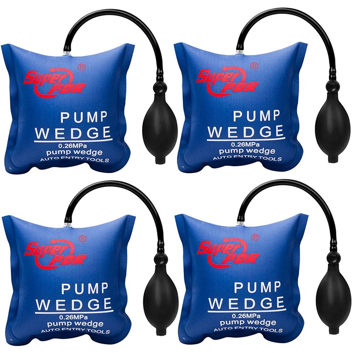 Комплект пневматични възглавници 4 бр надуваеми пружини с ръчна помпа 200 кг 50 мм за монтиране на врати, прозорци, повдигане на мебели