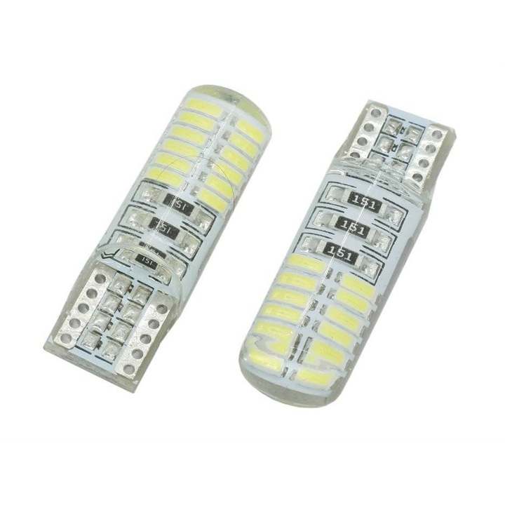 Bec auto, Interlook, LED, W5W, 12V, Argintiu
