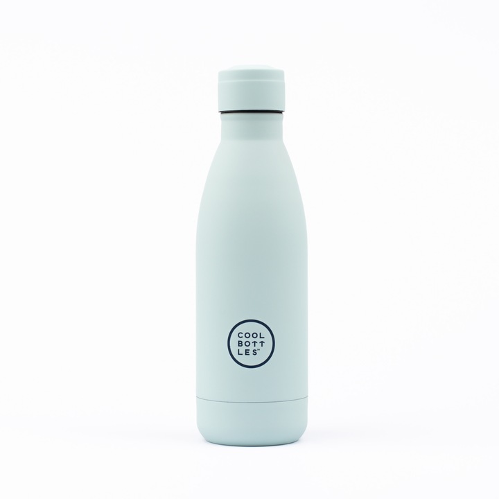 Топлоизолираща бутилка, Cool Bottles, Неръждаема стомана, 350 мл, Пастелно светло синьо