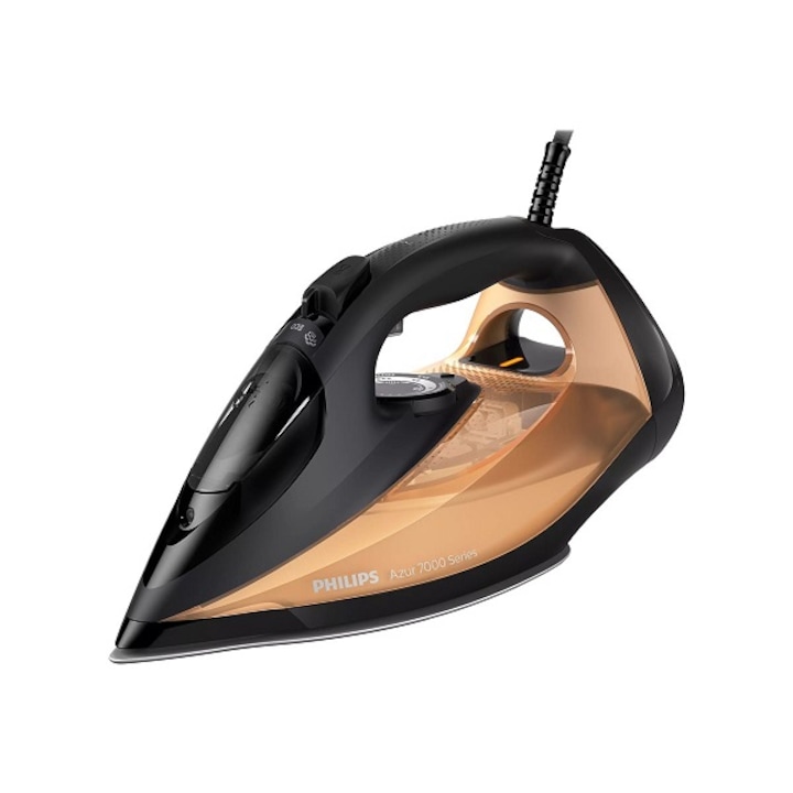 Ютия PHILIPS Series 7000 DST7040/80, 2800 W, 250 g/min, 300 ml, гладеща плоча SteamGlide Elite, златисто-черна
