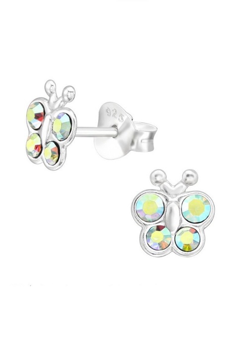 Cercei din argint 925 Sweet Butterfly in forma de fluture cu pietre de cristal