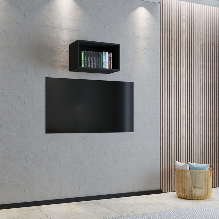 Raft haaus Haga, Negru, L 50 x l 28 x H 30 cm