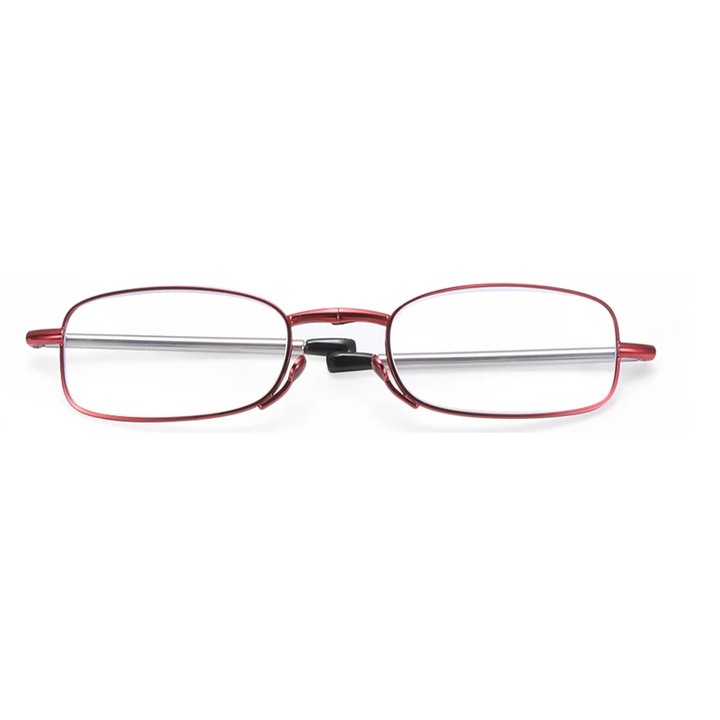 Очила за четене, тип ключодържател, сгъваеми и телескопични, червен диоптър +1, Bigshot