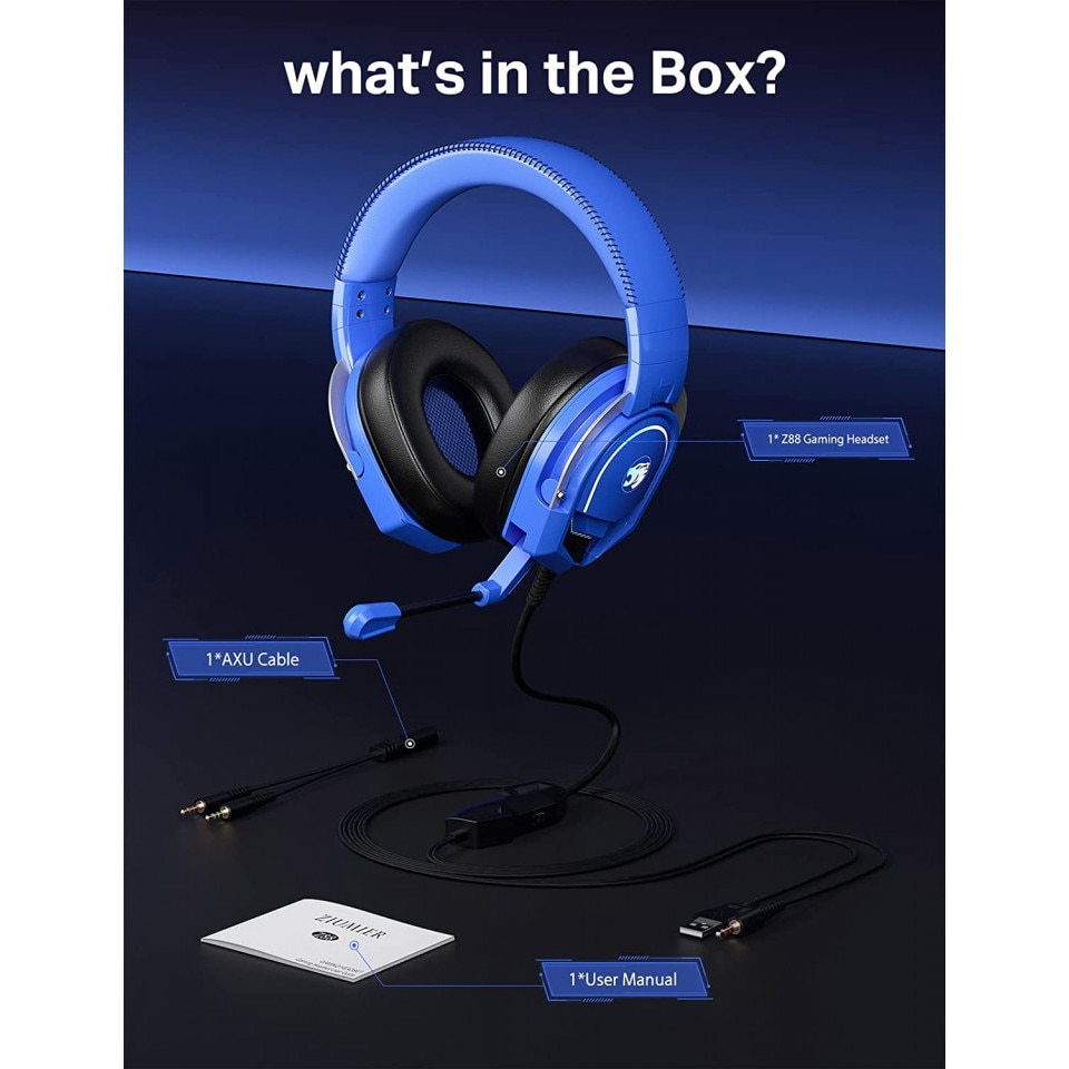 Karll Ziumier Gaming Headset, vezetékkel és mikrofonnal, kompatibilis