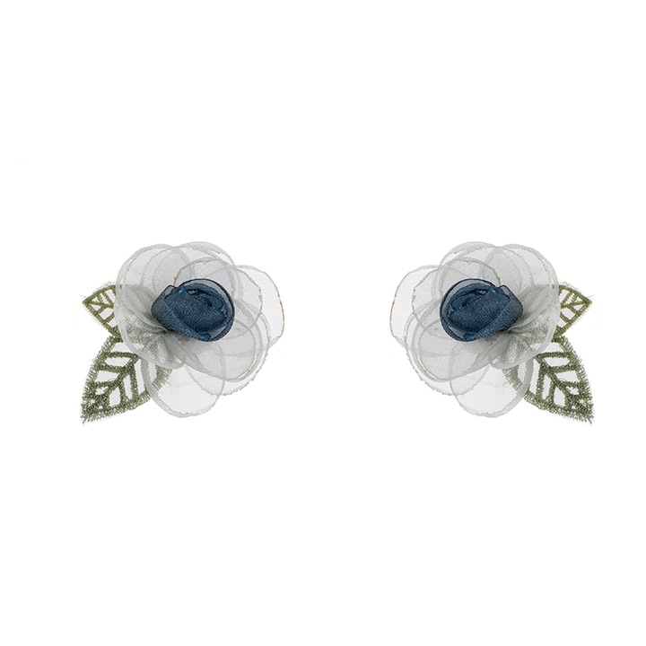 Cercei Femei Camellia Organza S925 alb